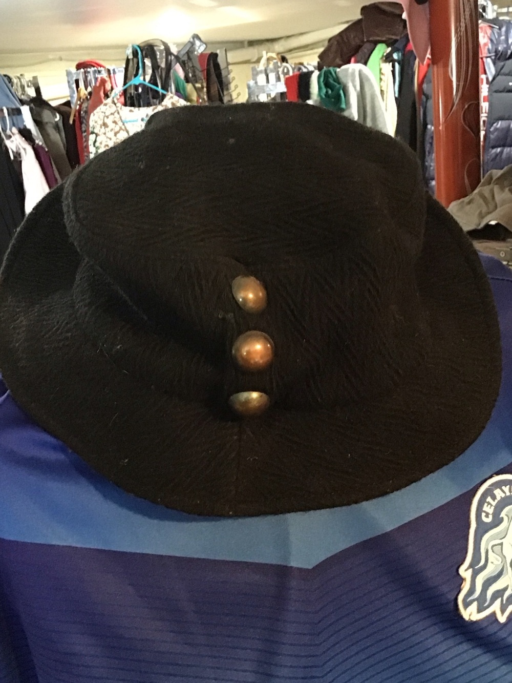 Nine West Black Button-Accent Bucket Hat